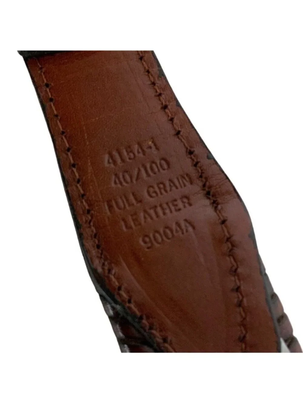 Mens Mixed Media Belt Size 40 Brown Woven Leather Reptile Texture Tabs
